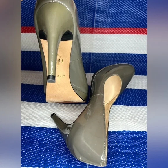 ✨🎉Cole Haan Nike Air Olive Green Patent Leather Platform Heels Women’s Size 7.5 - Picture 10 of 16